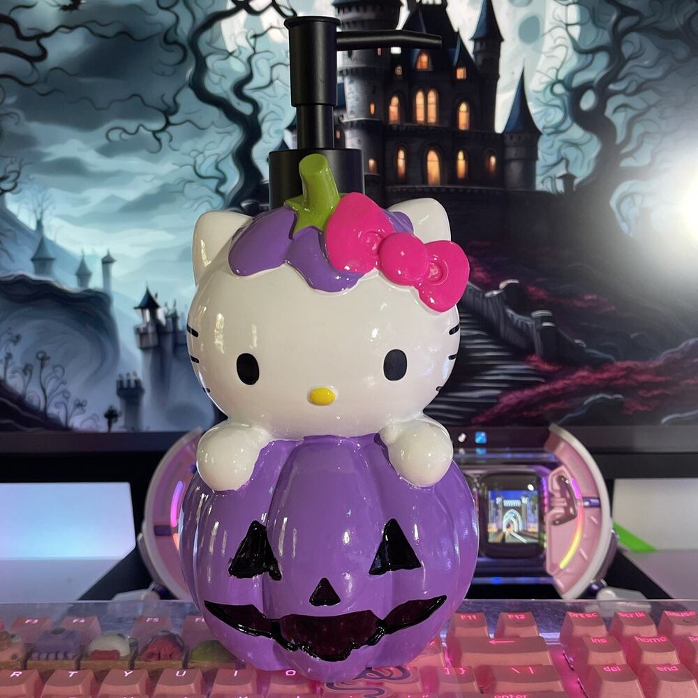 Hello Kitty Halloween Soap Pump Pumpkin Pink Lotion Dispenser Purple 2024 Sanrio